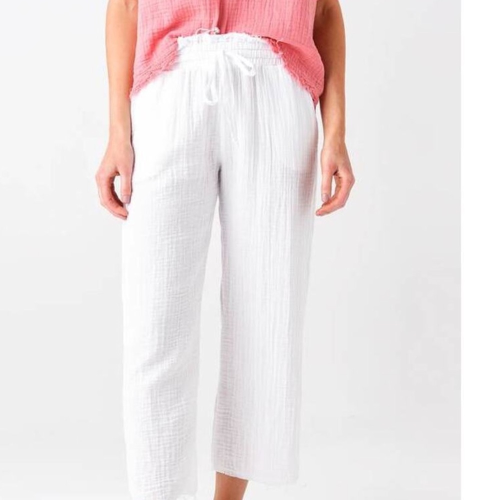 Stark X white lightweight cotton gauze beach pants Size S